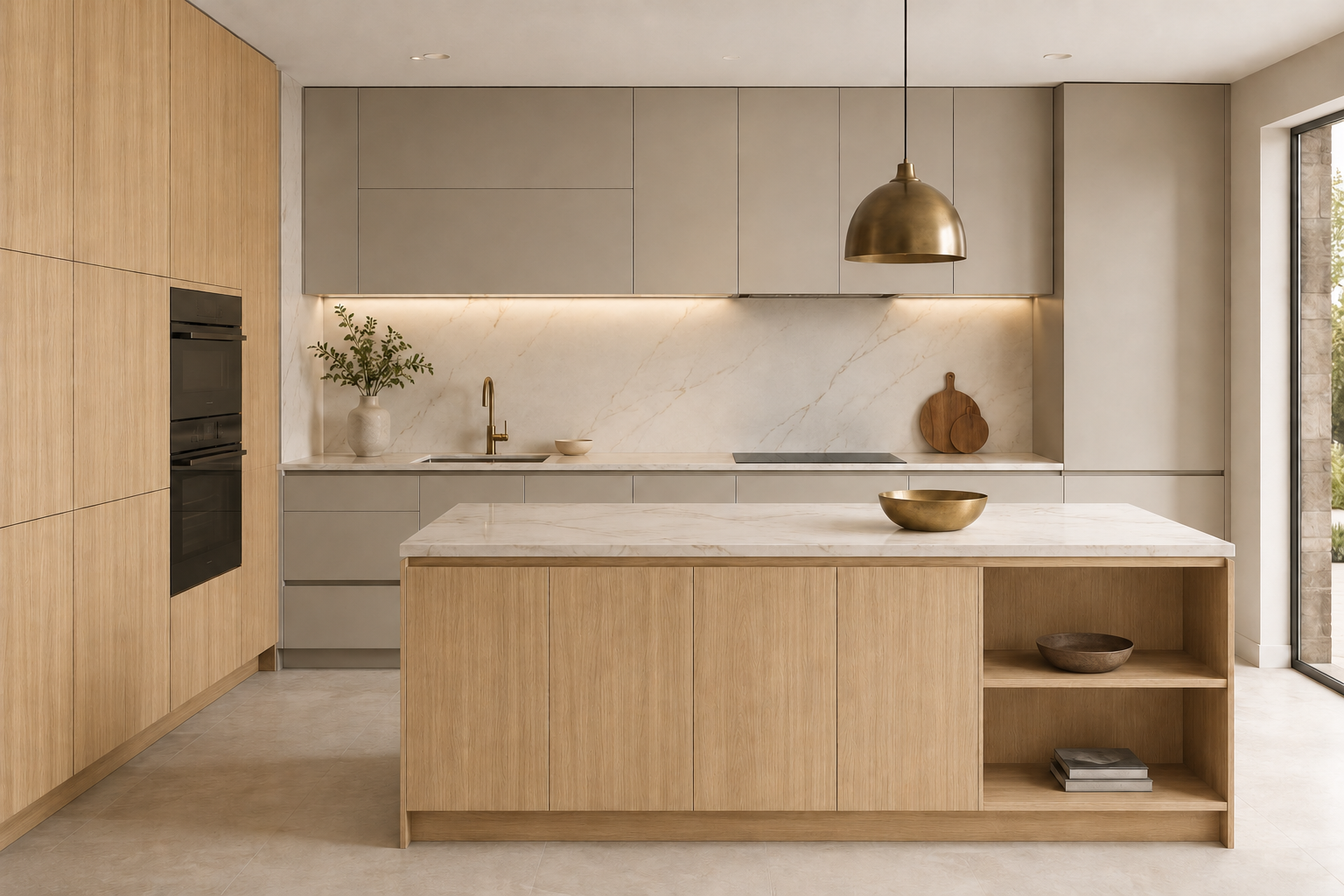 Custom frameless European kitchen cabinetry manufactured by LEGNO in Florida