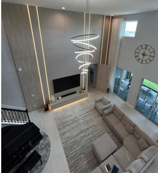 High-end custom living room cabinetry for a builder project